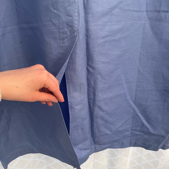 NWT linen cotton blend blue skirt maxi long - Picture 4 of 5